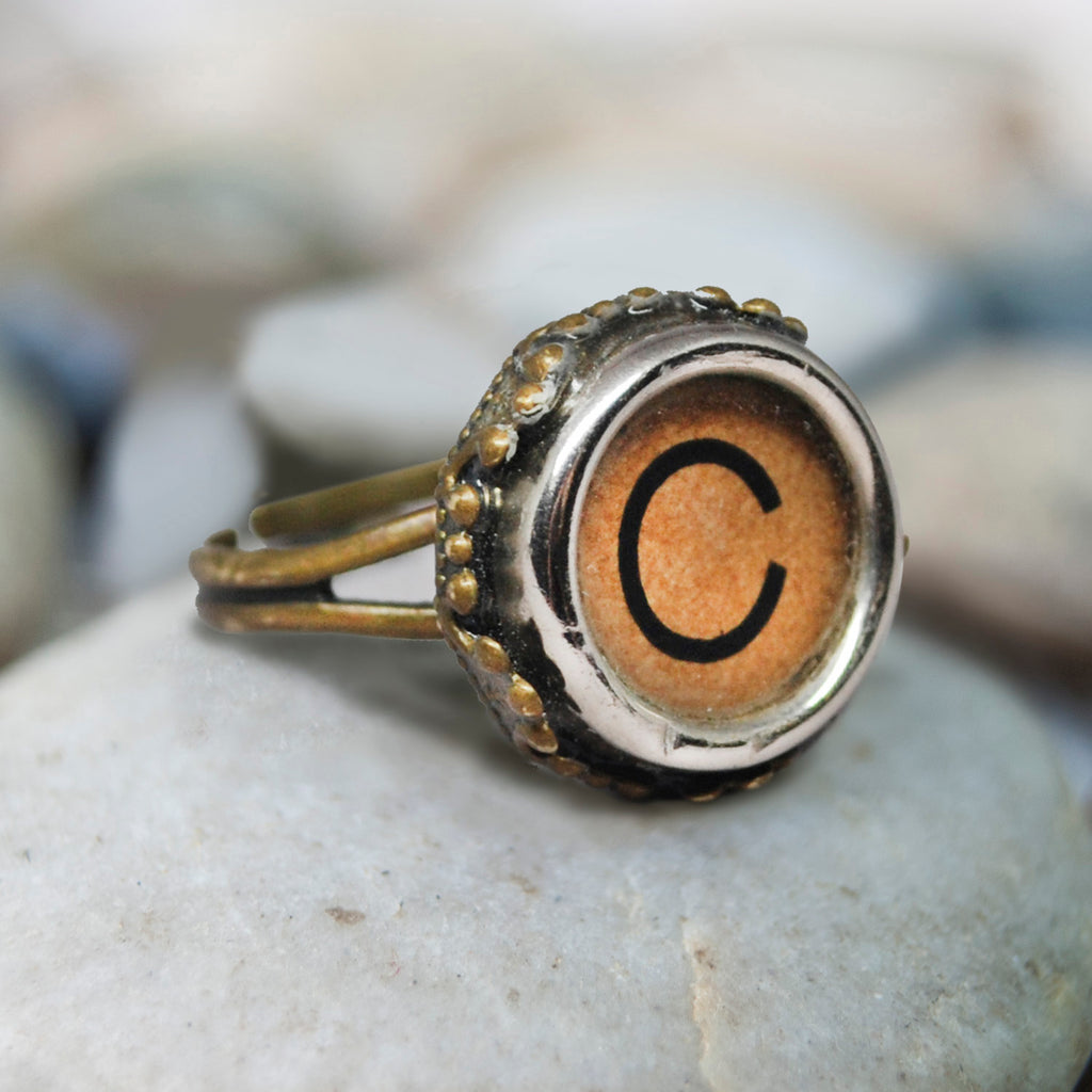 Antique Typewriter Key Ring