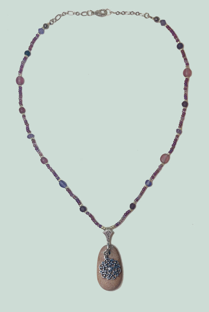 Tan River Rock with Abstract Star Charm
