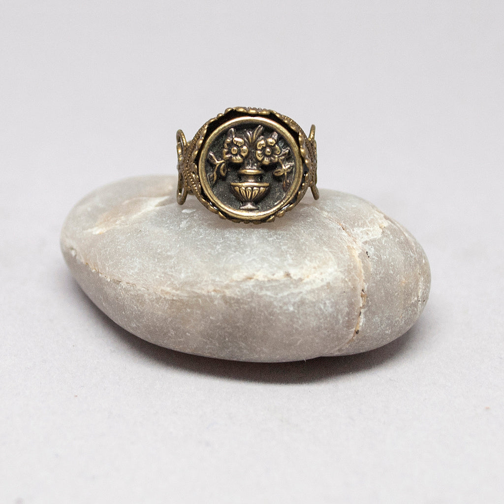 Vintage Brass Vase Ring