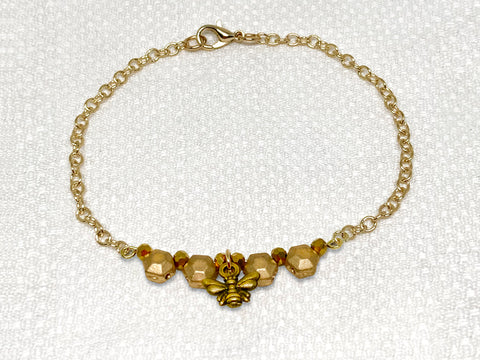 Bee & Hex Bead Bracelet