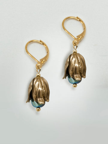 Dewdrop Teardrop Earrings - Bluegreen
