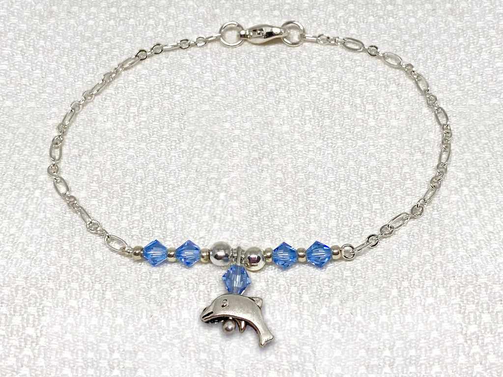 Dolphin & Blue Crystal Bracelet