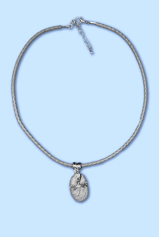 River Rock with Dragonfly Charm