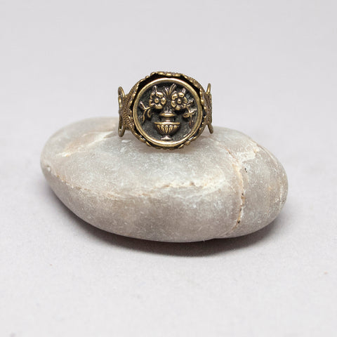 Vintage Brass Vase Ring