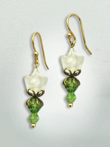 White Flower Earrings