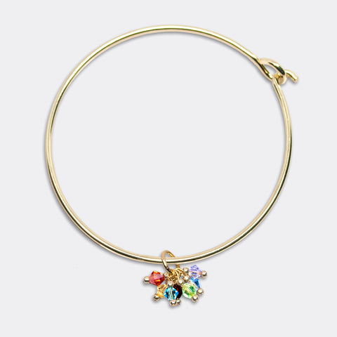 Yoga Chakra Cluster Gold Bangle